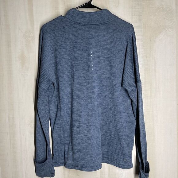Nike dri fit running blue heather long sleeve pullover 1/4‎ zip, size large - Picture 6 of 13